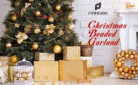 See more ideas about holiday garlands, wooden bead garland, wood beads diy. Pangda 26 2 Feet Shiny Beads Christmas Beaded Garland Christmas Tree Beads For Decoration Silver