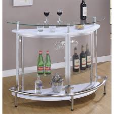 Home bars are becoming a trend these days since most people are occupied with work and would the bar stools in this collection are for contemporary spaces but would also fit even modern or. Bowery Hill Contemporary Home Bar Unit With Clear Acrylic Front In White Walmart Canada