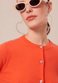 Gaêlle coral cardigan in wool and cotton