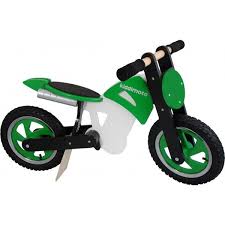 Kiddimoto Green Scrambler Wooden Balance Bikes Give Your Child The Fundamentals Of Bike Riding Without The Need To Eve Wooden Balance Bike Bike Balance Bike