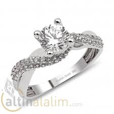 14 Ayar Altin Swarovski Tektas Yuzuk Dgs0118 Yuzuk Nisan Yuzugu Altin Yuzuk