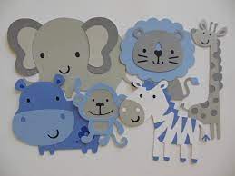 Safari Or Zoo Animal Cutouts Lion Giraffe Zebra Elephant Etsy Safari Animals Baby Shower Animal Cutouts Zoo Animal Baby Shower