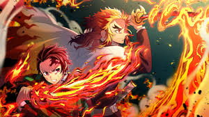 (please give us the link of the same wallpaper on this site so we can delete the repost) mlw app feedback there is no problem. Kimetsu No Yaiba Tanjiro Kamado And Kyojuro Rengoku Flames Katana Uhd 4k Wallpaper Pixelz