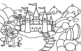 Black And White Candy Land Candy Clipart Printable Candyland Coloring Pages For Kids Cool2bkids Candy Coloring Pages Castle Coloring Page Coloring Pages