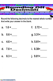 The whole numbers are the number without fractions, and they are a collection of positive integer numbers and zero. Rounding Decimals To The Nearest Whole Number Worksheet