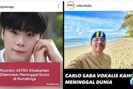 HAMPIR BERSAMAAN Kabar Duka Datang dari Moonbin ASTRO dan Carlo Saba  Vokalis KAHITNA