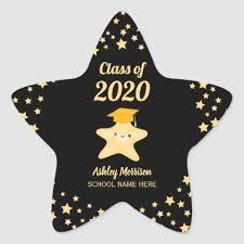 Class Of 2020 Black And Gold Stars Graduation Star Sticker Zazzle Com Graduation Diy Diy Graduation Cap Star Graduation