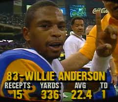Los Angeles Rams 🐏 Deep Threat Wide Receiver (WR) #83 Willie “Flipper”  Anderson Sets The NFL Single Game Record Of (336) Receiving Yards On (15)  Receptions & (1) Touchdown vs The New