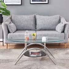 The table is 36 inch in diameter, large enough for a several people to enjoy. Buy Oval Coffee Table Belifeglory Round Oval Glass Top Coffee Table Modern Tempered Glass Center Table Sofa Side Cocktail Tables For Living Room Online In Vietnam B08lz37jlc