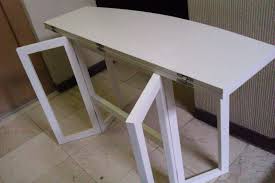 Mesa Abatible Dos Alas Fabricada Con Materiales De Melamina Blanca Patas Fabricadas Con Madera Maci Diy Table Decor Outdoor Dining Table Folding Dining Table