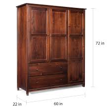 69 portable closet wardrobe clothes ample storage space organizer armoire free. Grain Wood Furniture Shaker Cherry Solid Wood 3 Door Armoire Overstock 10036236