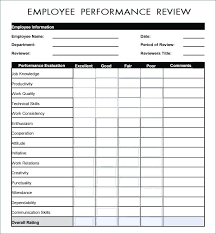 Employee Evaluation Form Sample Self Assessment Template Templates ...