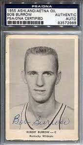 Bob Burrow signed 1955 Ashland Aetna Oil Kentucky Basketball Card PSA/DNA  RARE