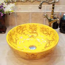 china painting yellow dragon ceramic