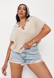 Maybe you would like to learn more about one of these? Plus Size Sand Collared Knit Vest Crop Top Missguided