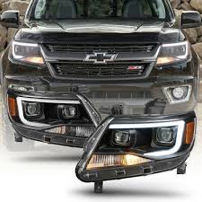 Black 2015 2019 Chevy Colorado Led Tube Drl Dual Projector Headlights Headlamps Ebay Chevy Colorado Accessories Chevy Colorado Chevy Colorado Z71