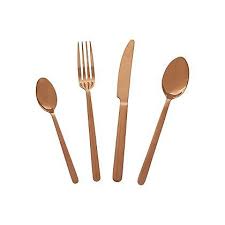George Home 16 Piece Rose Gold Cutlery Set Home Garden George At Asda Rose Gold Cutlery Gold Cutlery Set Beautiful Kitchenware