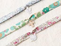 Personalised Christening Or Communion Liberty Bracelet Bijoux En Tissu Bracelets Liberty Cadeau Premiere Communion