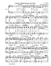 Free Sheet Music Speer G T I Never Shall Forget The Day Piano And Voice Southern Gospel Sheet Music Southern Gospel Music Sheet Music