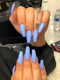 Acrylic Nails Light Acrylic Nails Light Blue Acrylic Nails Gold Acrylic Nai In 2020 Baby Blue Acrylic Nails Purple Acrylic Nails Acrylic Nails Light Blue