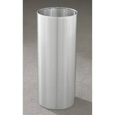 14 Gallon 12 X 29 Open Top Office Wastebasket Satin Aluminum 1229sa