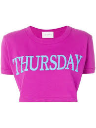 Shop Alberta Ferretti Thursday Print Cropped T Shirt