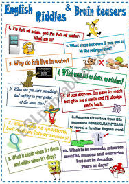 Download for free our printable riddles. English Riddles And Brain Teasers 2 Esl Worksheet By Mada 1