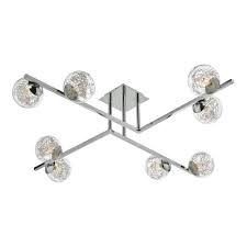 Semi flush lights come in a range of stylish structures, and have smaller drop heights than you would see with a larger chandelier or pendant fitting, making them an ideal fitting for these kinds of. Dar Lighting Taghrid Modern 8 Light Semi Flush Ceiling Light In Polished Chrome Finish Tag4850 Lighting From The Home Lighting Centre Uk
