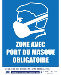 • instructions avec pictos et images : Affiche Zone Avec Port Du Masque Obligatoire 30 X 40 Cm Affiches Coronavirus Promociel