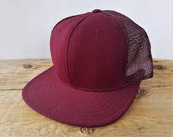 Vintage 70s 80s Ajd Maroon Mesh Blank Trucker Hat Made In Usa Etsy Vintage 70s Mesh Trucker Hat Trucker Hat