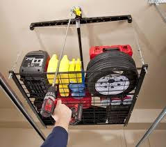Racor Cable Lifted Pulley System Garage Storage Rack Garage Ceiling Storage Overhead Garage Storage Ceiling Storage Rack