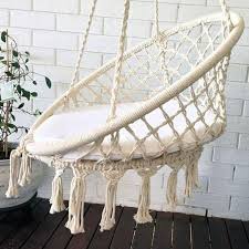 Round Hammock Chair Macrame Swing Round Cotton Home Swing Etsy In 2020 Diy Hanging Chair Macrame Hanging Chair Home Swing