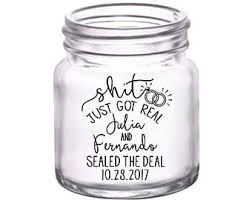 150x Customized Mini Mason Jar Shot Glasses Wedding Favors 2oz Clear Shit Just Go Shot Glasses Wedding Favors Inexpensive Wedding Favors Shot Glass Wedding