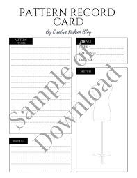 From festive occasions to inspirational messages, happy vacation to. Organize Your Sewing Patterns W These Free Printable Pattern Record Cards Creative Fashion Blog