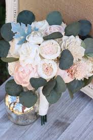 Blush Pink Ivory Sola Wood Flowers Bridal Wedding Bouquet
