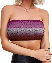 Lesbian Flag of Hearts Women's Sexy Chest Wrap Strapless Tube Top Bandeau  Seamless Stretchy Chest Wrap S at Amazon Women's Clothing store