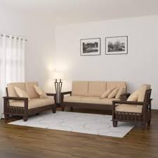 See more ideas about wood sofa, wooden sofa, wooden sofa designs. Mamta Decoration Solid Sheesham Wood Wooden Sofa Set Furniture For Living Room And Office 3 2 1 Walnut Brown Amazon In Home Kitchen