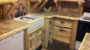 rustic log kitchen cabinets