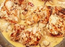 Keto One Skillet Chicken Thighs With Mushroom Sauce Recipe Chicken Thighs Mushrooms Keto Chicken Thighs Chicken Nugget Recipes