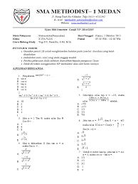 Soal uts matematika kelas 12 semester 1 dan pembahasannya kurikulum 2013. Soal Uts Matematika Wajib Kelas X Semester 1 Kurikulum 2013 Masnurul