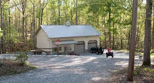 This Hobby Garage Was Built For Phil Of Gaffney Sc Special Features Morton S Hi Rib Steel Cupola Porch Wainscot Hobby Garage Backyard Garage Morton Building