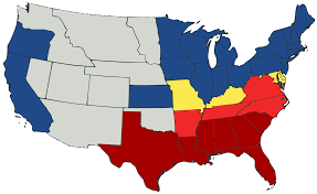 Image result for north south map civil war