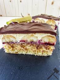 Bananencreme Schnitten Bananen Creme Bananencreme Kuchen Bananencreme