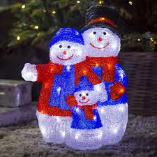 Instead of heading to the paint store to get a bright red paint to bring a 'pop' into your room, why not think a little more. Led Acrylic Snowman Family Christmas Figure At Home Comforts