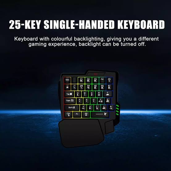 JEDEL K601 One-Handed Gaming Keyboard – 35 Keys, RGB Backlit, Ergonomic  Wrist Rest | HardwareMarket