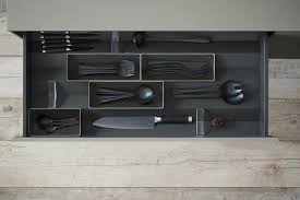 bulthaup prism drawer liner in anthracite with s steel trays kitchen drawer inserts kitchen fittings interior