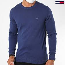Pull tommy hilfiger col cheminée avec fermeture éclair bleu marine, logo poitrine. Tommy Hilfiger Pull Luxury Pima Cotton 4415 Bleu Marine Laboutiqueofficielle Com