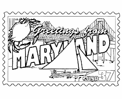 Usa Printables Maryland State Stamp Us States Coloring Pages Coloring Pages Cute Coloring Pages Coloring Book Pages