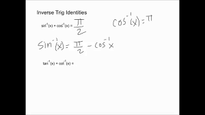 Inverse Trig Identities Youtube