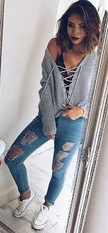 61 Astonishing Ripped Jeans Outfit Ideas Fashionssories Com Fashion White Converse Outfits Ripped Jeans Outfit